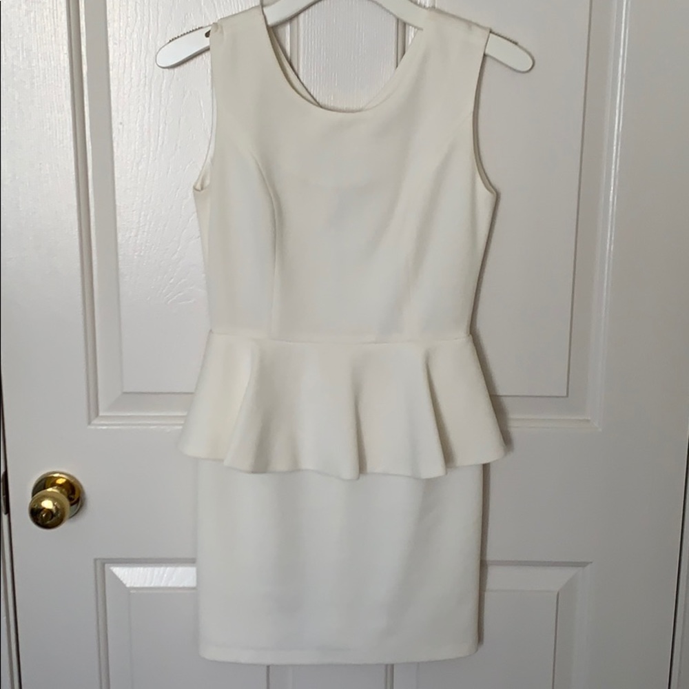 Moyinv Company White Structured Peplum Dress